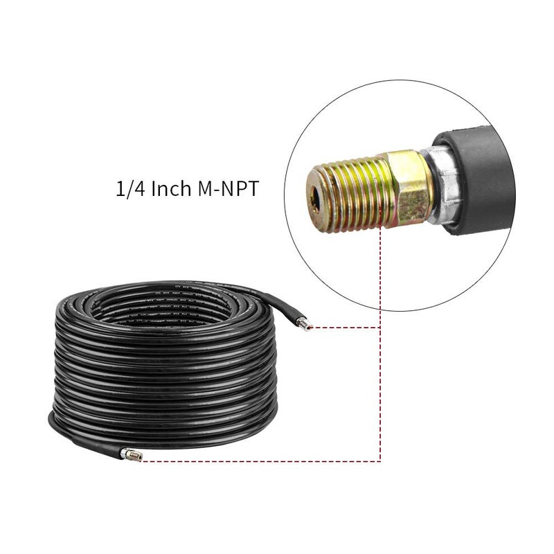 Sooprinse Sewer Jetter Kit for Pressure Washer, 100 FT Hose, 1/4 Inch NPT, Button Nose and Rotating Sewer Jetting Nozzle, Orifice 4.0, 4000 PSI - Image 3